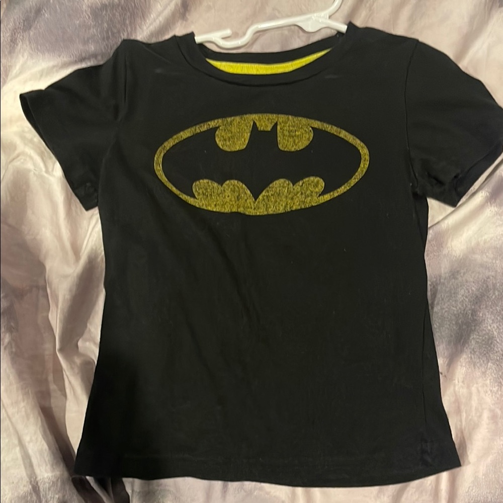 Batman Kids Tee in Black with Yellow Logo
